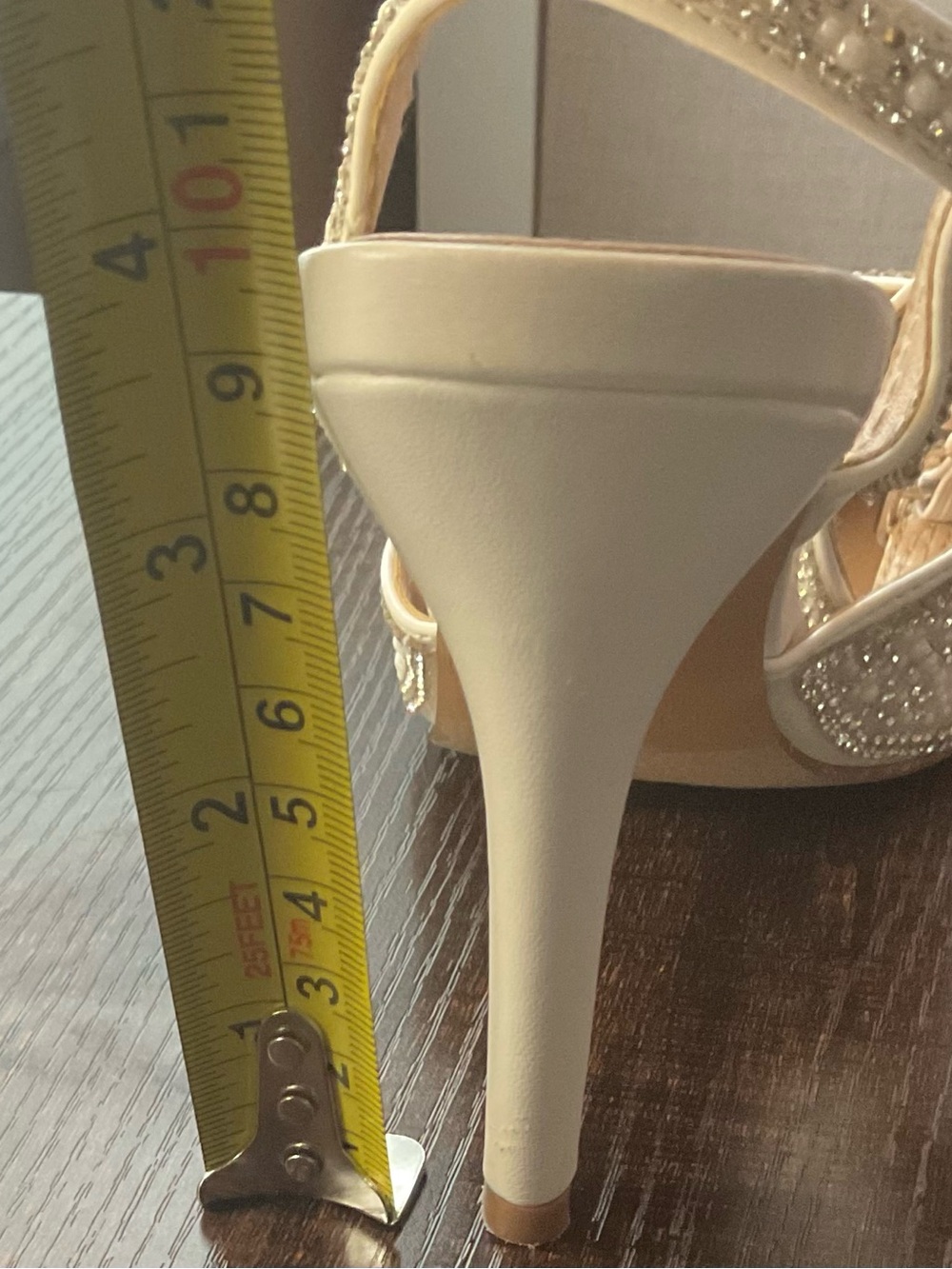 Top Moda Comfort Pearl & Rhinestone Slingback Heels Size 8 - Picture 12 of 12